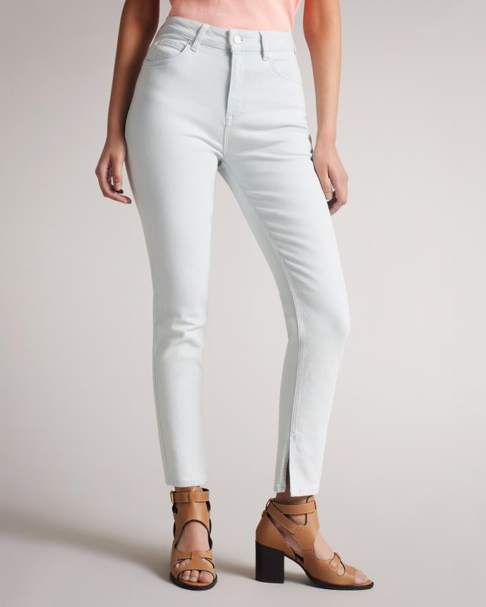 Jean Ted Baker Slim With Ankle Slit Blanche Femme | XBK-47777601